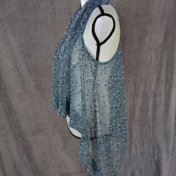 Katie Todd‎ Vest Minimalist Coastal Grandma Boho Cottage Beach Earthy Net O/S - Picture 7 of 8